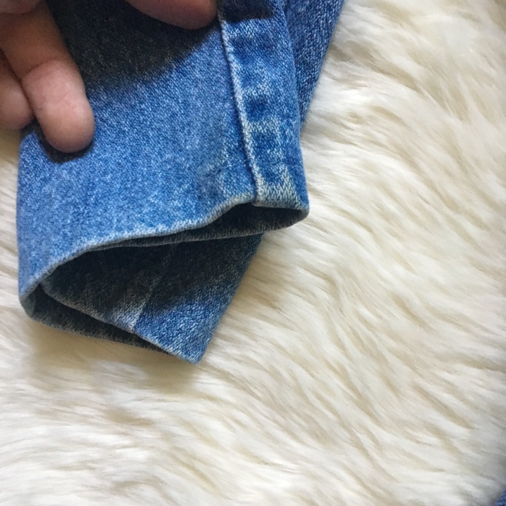 Vintage Oversize Denim Jean Jacket 80s Fringe - Picture 3 of 6